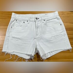 Rag & Bone White/ Cream Distressed Denim Shorts – Size 25 (EU XS)
